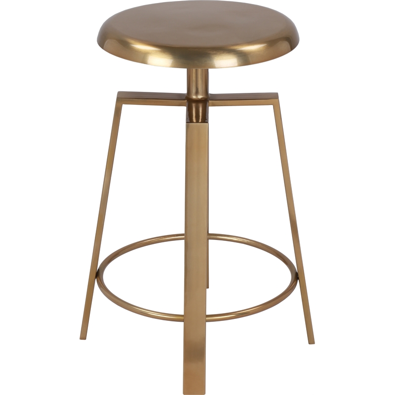 Meridian Furniture Lang Gold Iron Adjustable Counter and Bar Stool