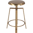 Meridian Furniture Lang Gold Iron Adjustable Counter and Bar Stool