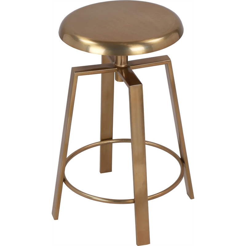 Meridian Furniture Lang Gold Iron Adjustable Counter and Bar Stool