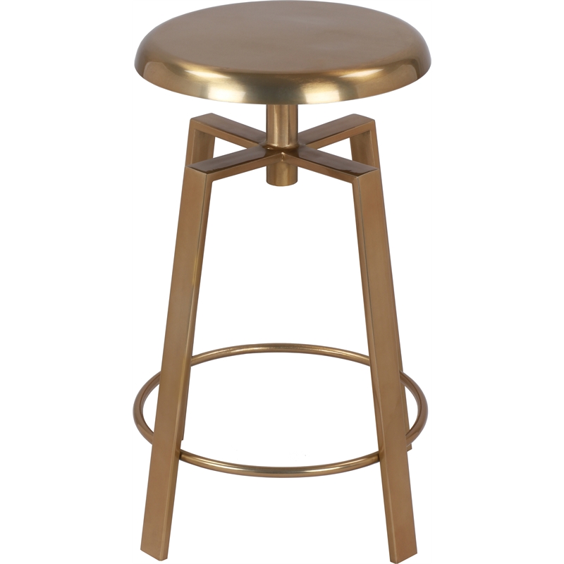 Meridian Furniture Lang Gold Iron Adjustable Counter and Bar Stool