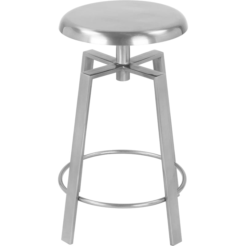Meridian Furniture Lang Silver Iron Counter and Bar Stool