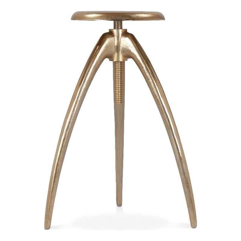 Meridian Furniture Clara Gold Aluminum Counter and Bar Stool