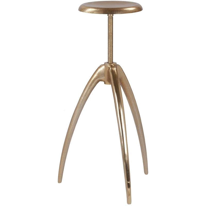 Meridian Furniture Clara Gold Aluminum Counter and Bar Stool
