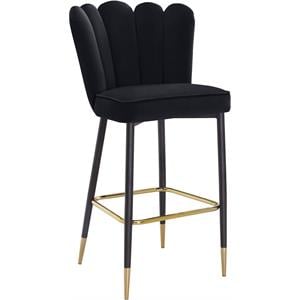 Meridian Furniture Lily Black Velvet Stool (Set of 2)