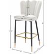 Meridian Furniture Lily Cream Velvet Stool (Set of 2)