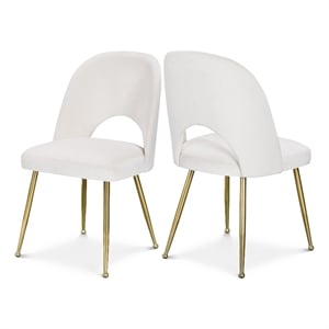 Meridian Furniture Logan Cream Velvet Dining Chair (Set of 2)