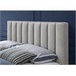 Meridian Furniture Vance Beige Durable Linen Fabric King Bed