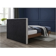 Meridian Furniture Vance Beige Durable Linen Fabric Queen Bed
