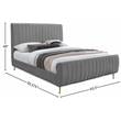 Meridian Furniture Zara Contemporary Gray Velvet Queen Bed