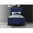 Meridian Furniture Zara Contemporary Navy Velvet Twin Bed
