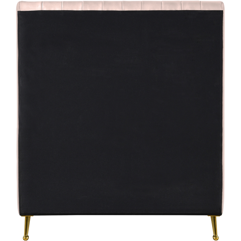 Meridian Furniture Zara Contemporary Pink Velvet Twin Bed
