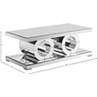 Meridian Furniture Jocelyn Glass and Engineered Wood Coffee Table in Mirrored