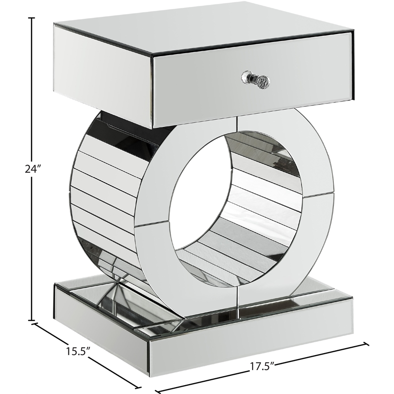 Meridian Furniture Jocelyn Mirrored End Table