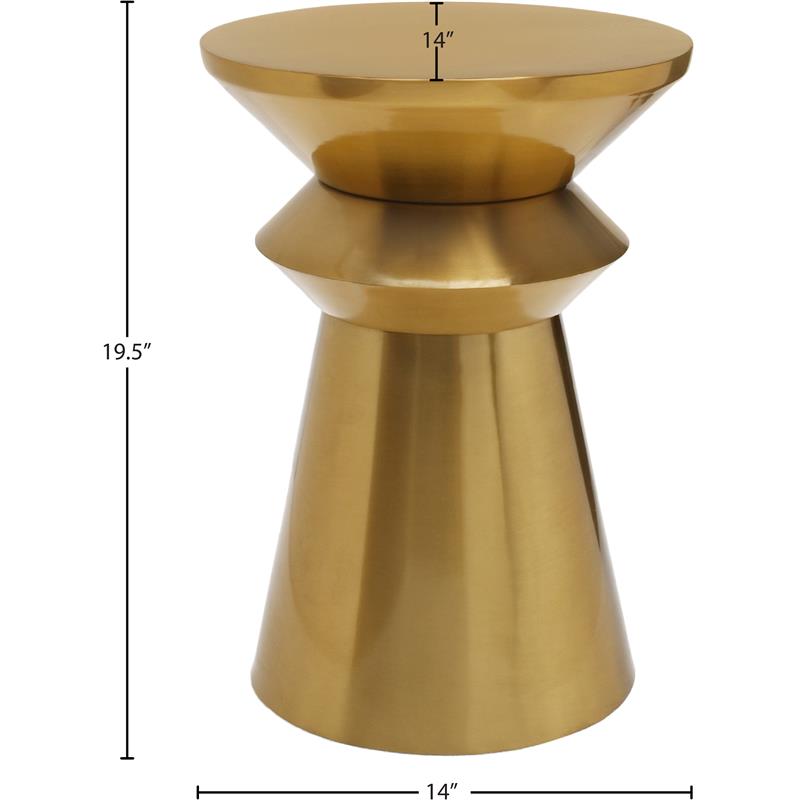 Meridian Furniture Jai Rich Gold Brushed Metal End Table
