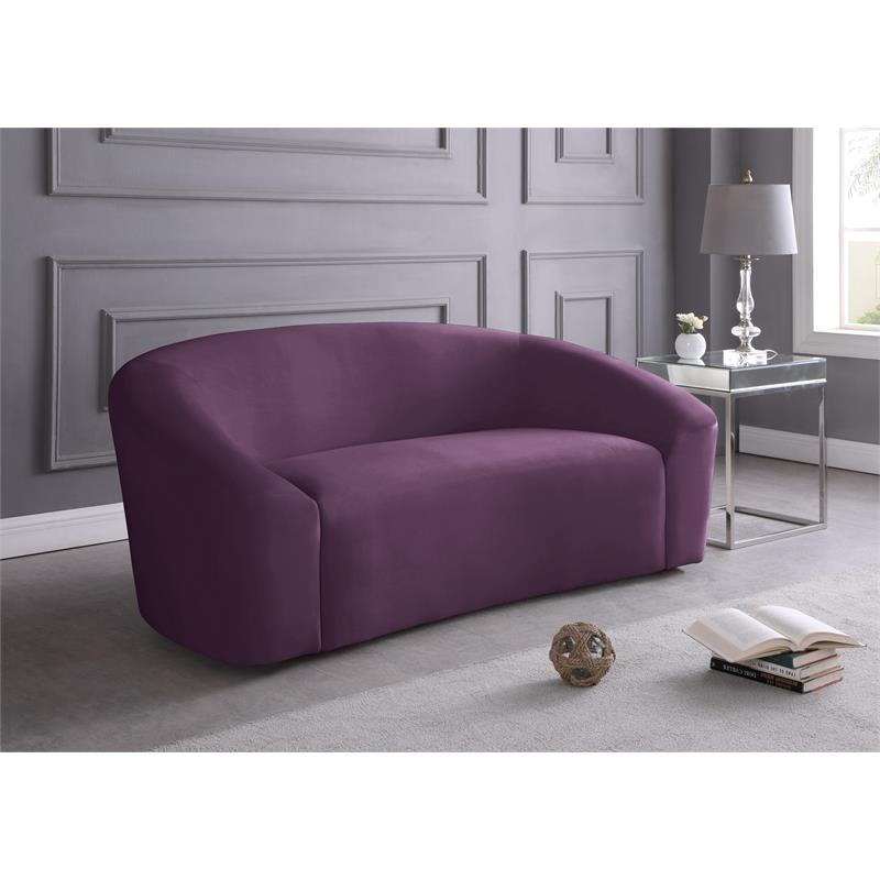 Meridian Furniture Riley Purple Velvet Loveseat