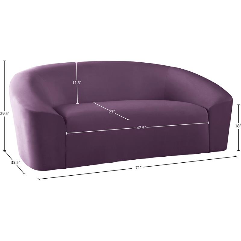 Meridian Furniture Riley Purple Velvet Loveseat