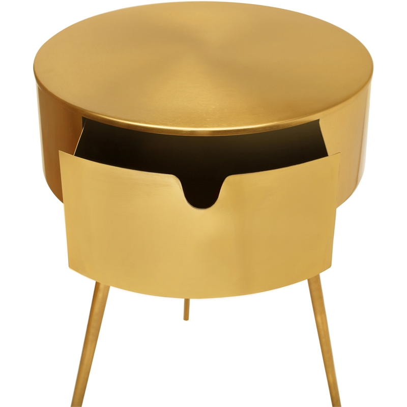 Meridian Furniture Bali Gold Metal Nightstand