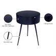 Meridian Furniture Bali Navy Metal Nightstand
