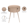 Meridian Furniture Bali Pink Metal Nightstand