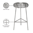 Meridian Furniture Tuscany Silver Metal Counter Stool