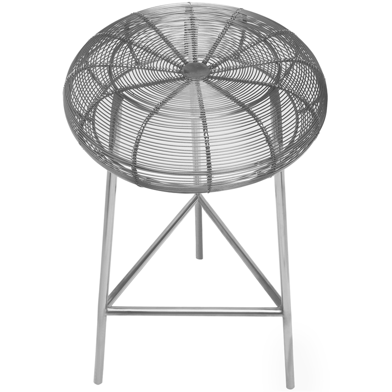 Meridian Furniture Tuscany Silver Metal Counter Stool