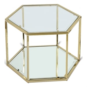 Meridian Furniture Sei Modular Stainless Steel and Glass Coffee Table