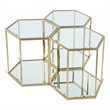 Meridian Furniture Sei Modular Stainless Steel and Glass 3 Piece End Table