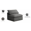 Meridian Furniture Plush Standard Gray Velvet Modular Armless Chair