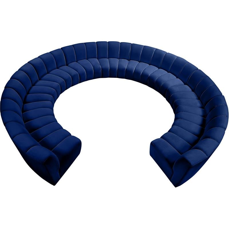 Meridian Furniture Infinity Navy Velvet 11pc. Modular Sectional