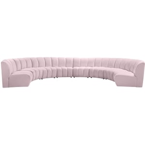 Meridian Furniture Infinity Pink Velvet 8pc. Modular Sectional