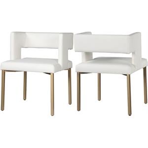 Meridian Furniture Caleb White Vegan Leather Dining Chair (Set of 2)