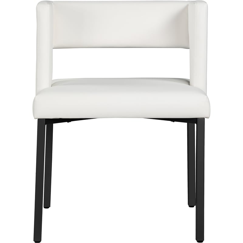 Meridian Furniture Caleb White Vegan Leather Dining Chair (Set of 2)