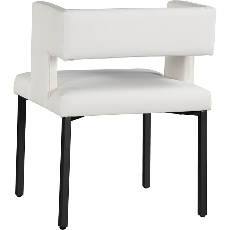 Meridian Furniture Caleb White Vegan Leather Dining Chair (Set of 2)