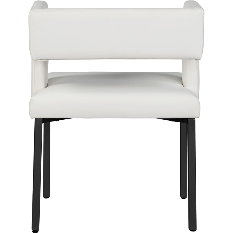 Meridian Furniture Caleb White Vegan Leather Dining Chair (Set of 2)
