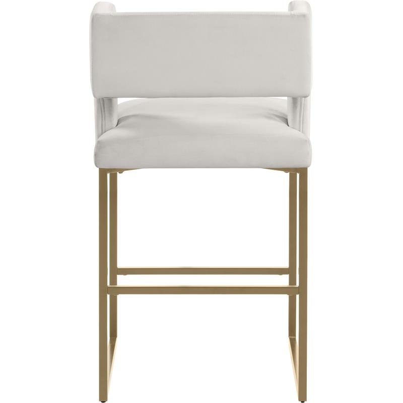 Meridian Furniture Caleb Cream Velvet Counter Stool (Set of 2)