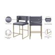 Meridian Furniture Caleb Gray Velvet Counter Stool (Set of 2)
