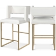 Meridian Furniture Caleb White Vegan Leather Counter Stool (Set of 2)