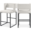 Meridian Furniture Caleb Cream Velvet Counter Stool (Set of 2)