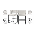 Meridian Furniture Caleb Cream Velvet Counter Stool (Set of 2)