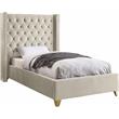 Meridian Furniture Barolo Cream Velvet Twin Bed