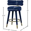 Meridian Furniture Fitzroy Navy Velvet Counter Stool (Set of 2)