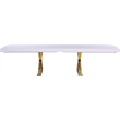 Meridian Furniture Excel White Lacquer Top Extendable 2 Leaf Dining Table
