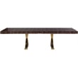 Meridian Furniture Excel Zebra Wood Lacquer Top Extendable 2 Leaf Dining Table