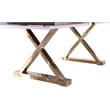 Meridian Furniture Excel Zebra Wood Lacquer Top Extendable 2 Leaf Dining Table