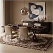 Meridian Furniture Excel Zebra Wood Lacquer Top Extendable 2 Leaf Dining Table