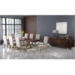 Meridian Furniture Excel Zebra Wood Lacquer Top Extendable 2 Leaf Dining Table