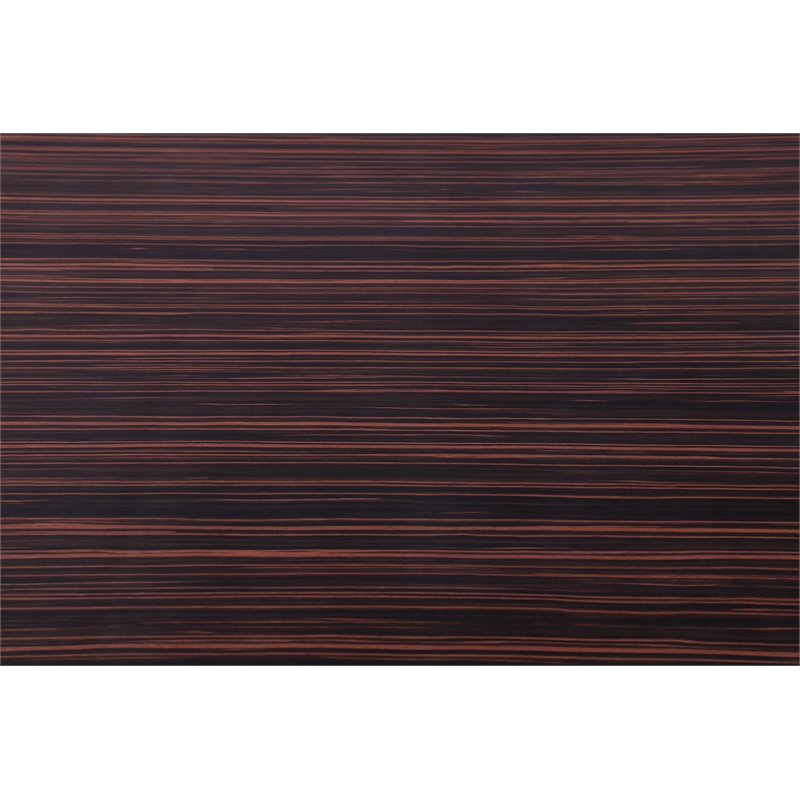 Meridian Furniture Excel Zebra Wood Lacquer Top Extendable 2 Leaf Dining Table