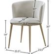 Meridian Furniture Skylar Cream Velvet Dining Chair (Set of 2)
