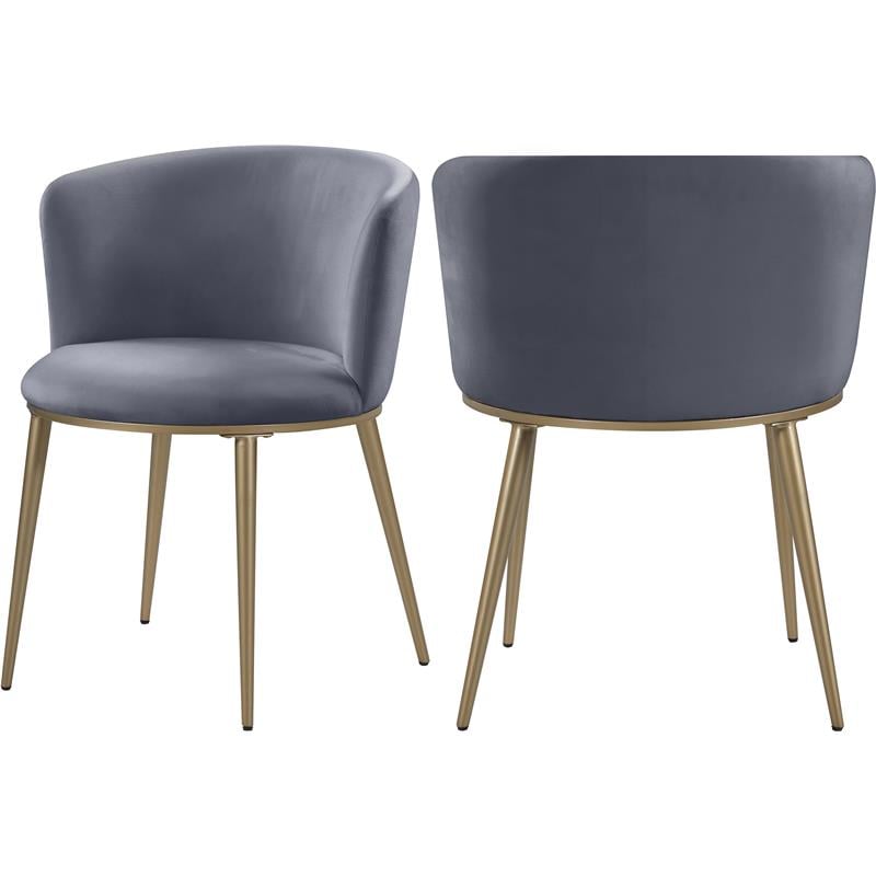 Meridian Furniture Skylar Gray Velvet Dining Chair (Set of 2)
