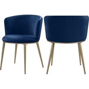 Meridian Furniture Skylar Navy Velvet Dining Chair (Set of 2)